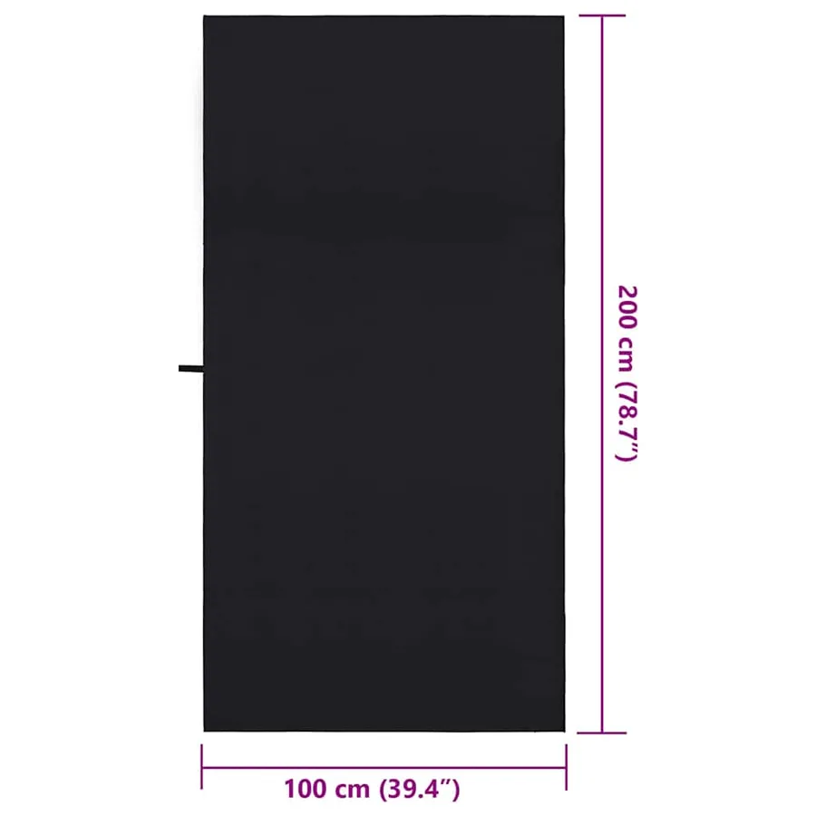 Serviettes de sport 2 pcs Noir 200 x 100 cm - 8