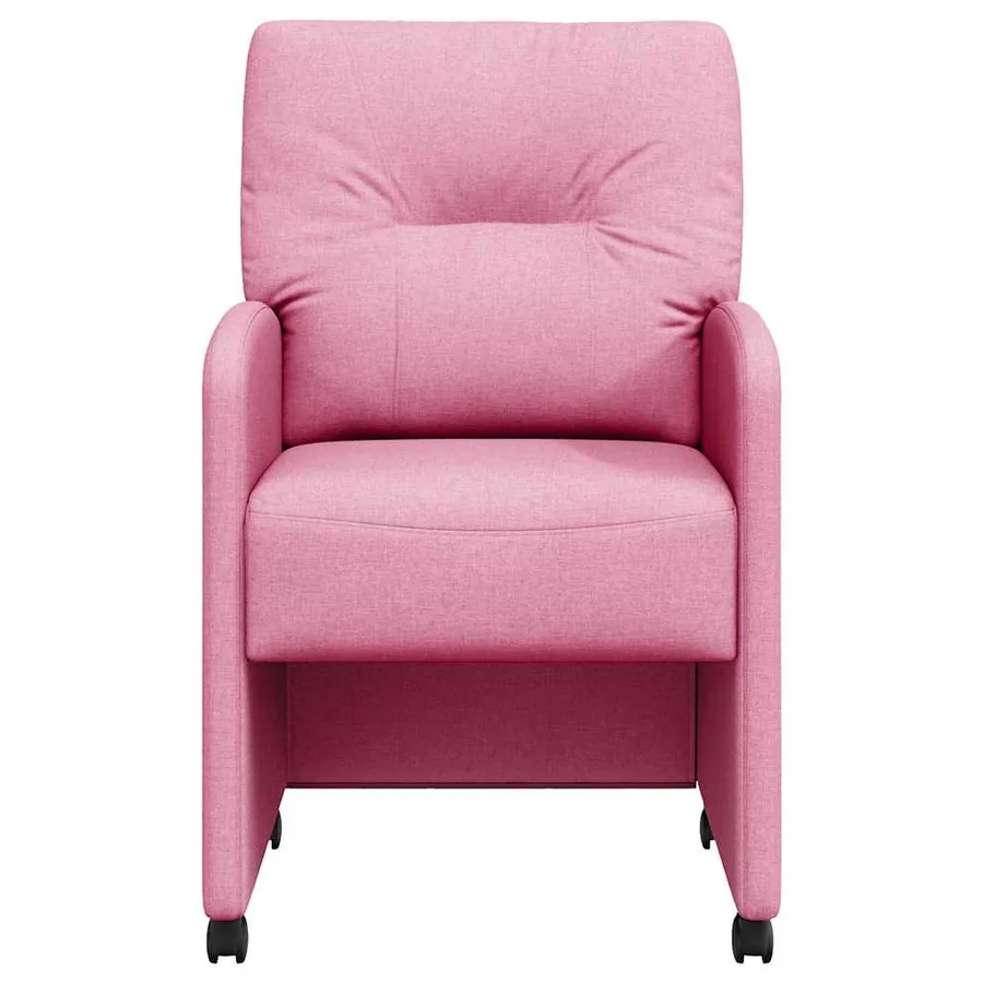 Chaises de Salle à Manger avec Roues 2 pcs Rose 57 x 67 x 95 cm - 4