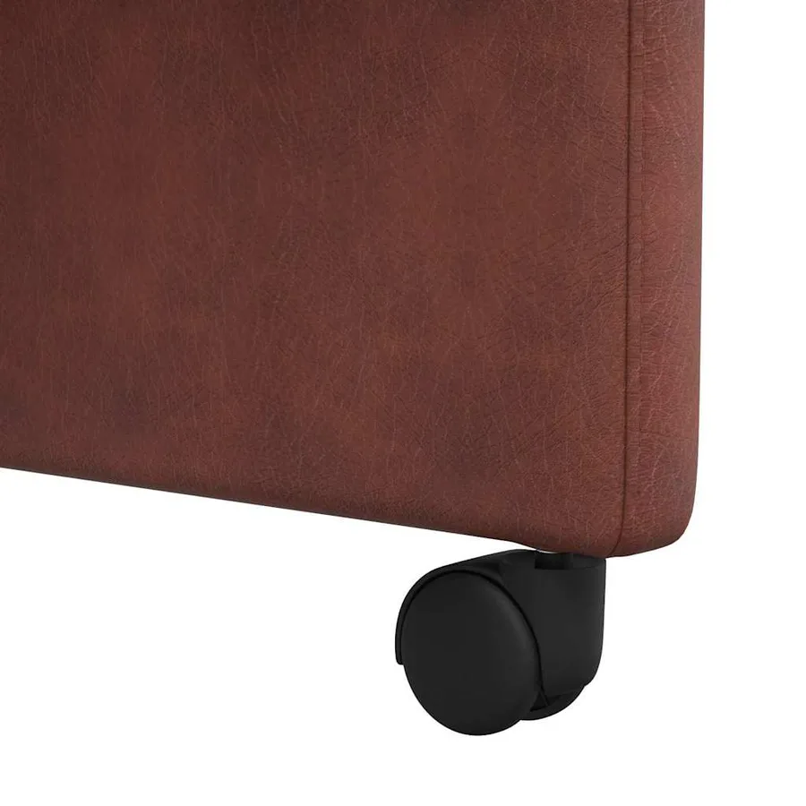 Chaises de Salle à Manger avec Roues 2 pcs Marron brillant - 9