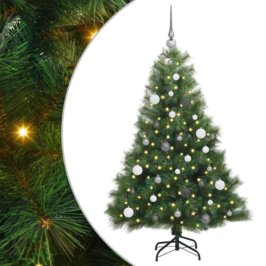 Sapin de Noël artificiel avec 150 LED Vert 150 cm PE et PVC - 2
