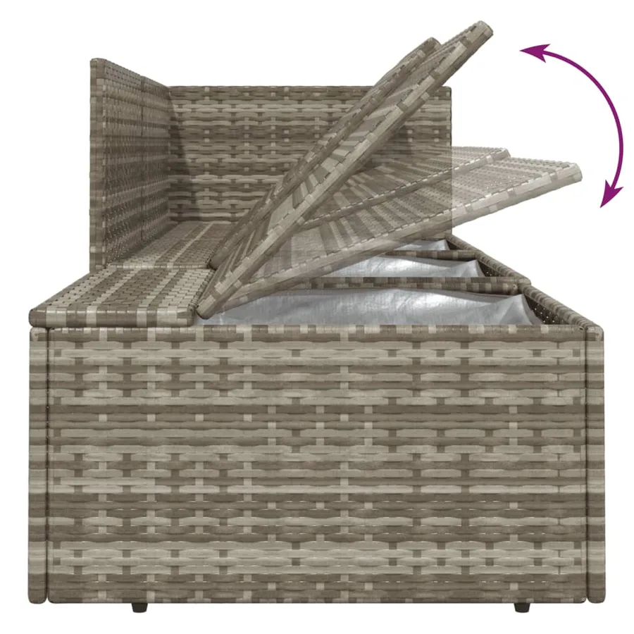 Salon de jardin 5 pcs avec coussins Gris Résine tressée - 8