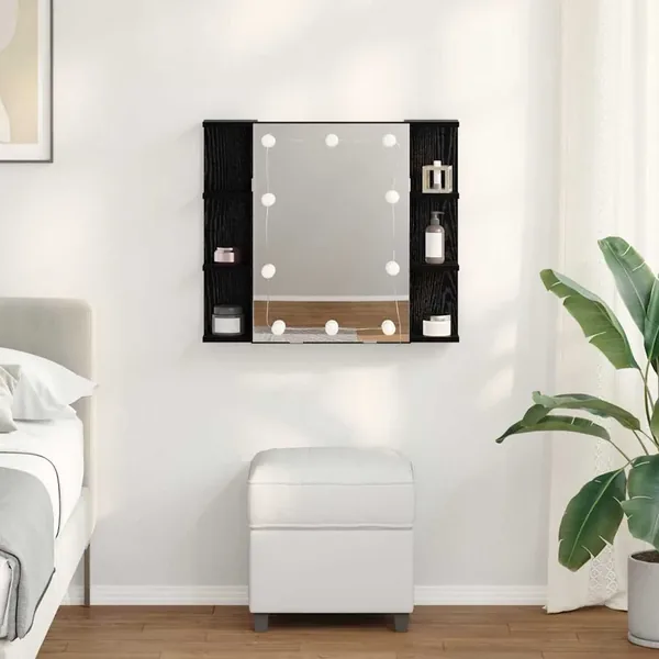 Armoire Miroir Chêne noir 70 x 16,5 x 60 cm Bois d'ingénierie