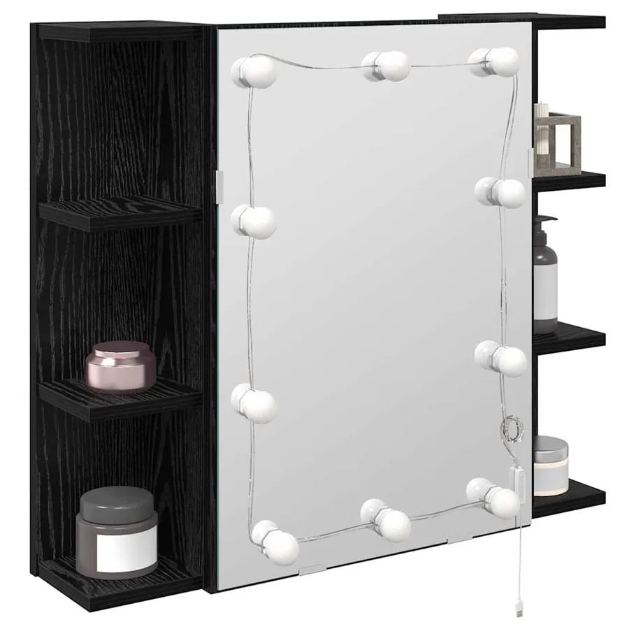Armoire Miroir Chêne noir 70 x 16,5 x 60 cm Bois d'ingénierie - 3