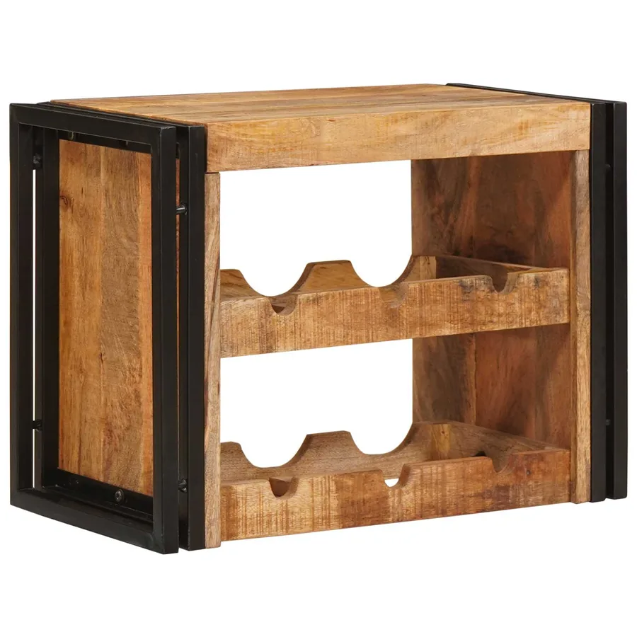 Étagère à vin Marron 60 x 45 x 33 cm Bois de mangue brut solide