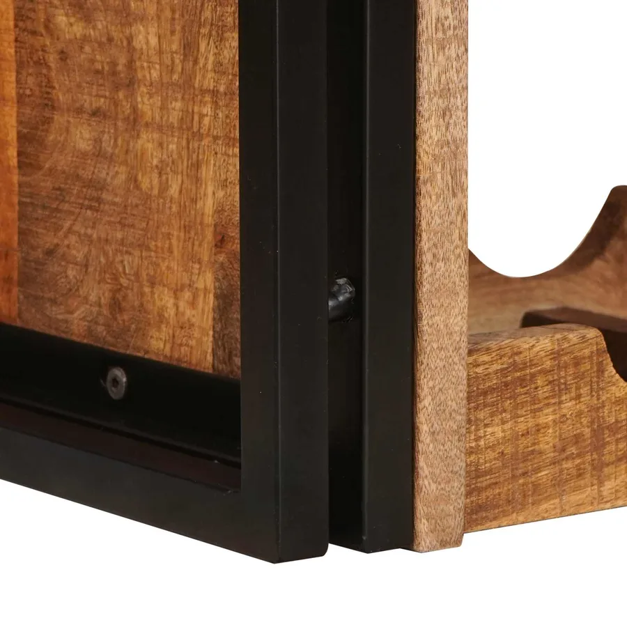 Étagère à vin Marron 60 x 45 x 33 cm Bois de mangue brut solide - 9
