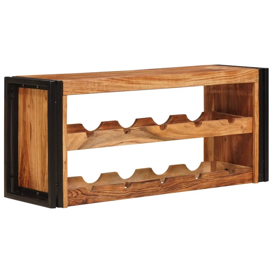Étagère à vin Marron 100 x 45 x 33 cm Bois d'Acacia Massif - 2