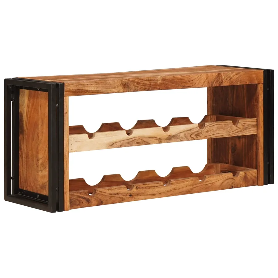 Étagère à vin Marron 100 x 45 x 33 cm Bois d'Acacia Massif - 3