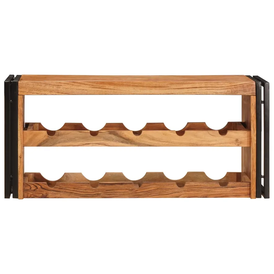 Étagère à vin Marron 100 x 45 x 33 cm Bois d'Acacia Massif - 4