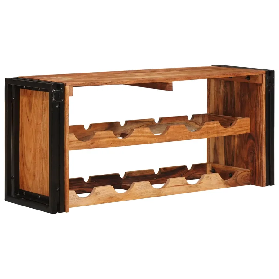 Étagère à vin Marron 100 x 45 x 33 cm Bois d'Acacia Massif - 6
