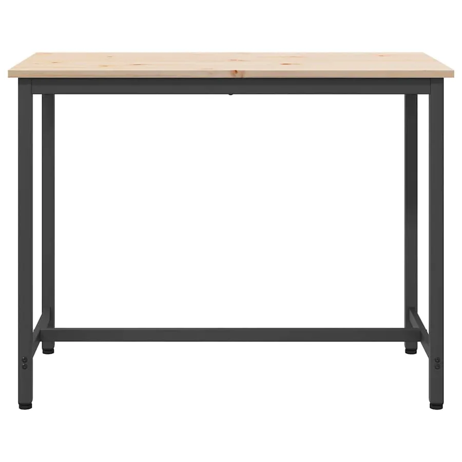 table Naturel 100 x 50 x 77 cm Bois d'ingénierie et acier - 5