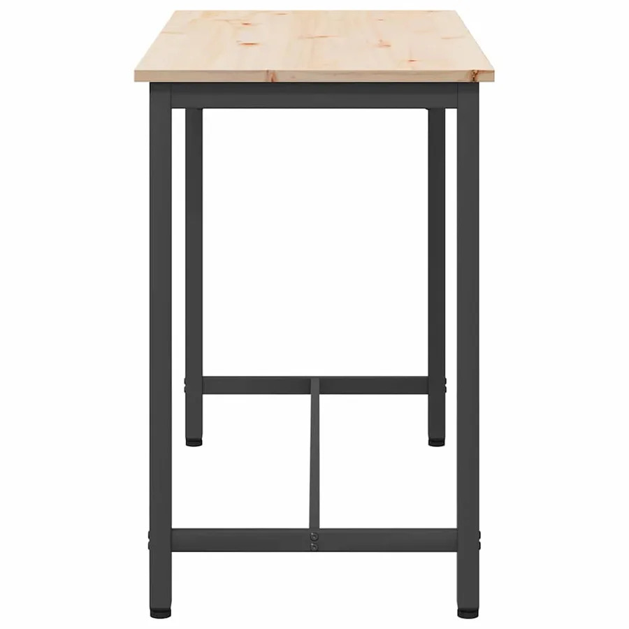 table Naturel 100 x 50 x 77 cm Bois d'ingénierie et acier - 6