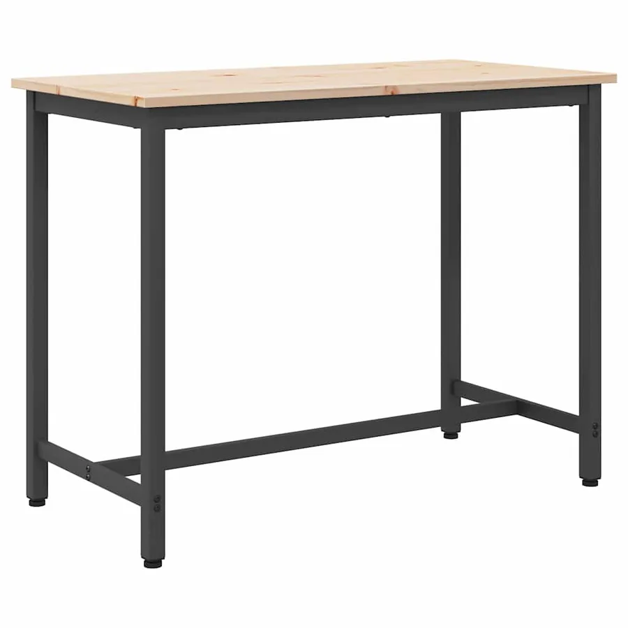 table Naturel 100 x 50 x 77 cm Bois d'ingénierie et acier - 7