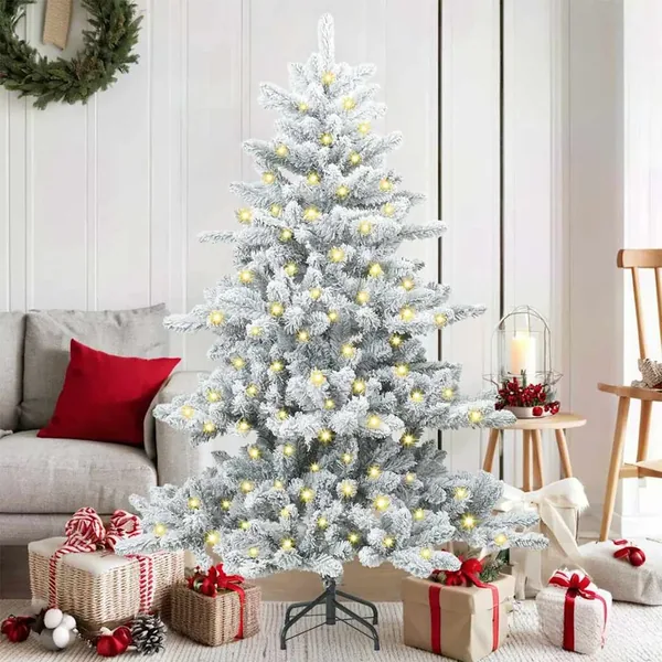 Sapin de Noël Artificiel à Branches Articulées Blanc 150 cm