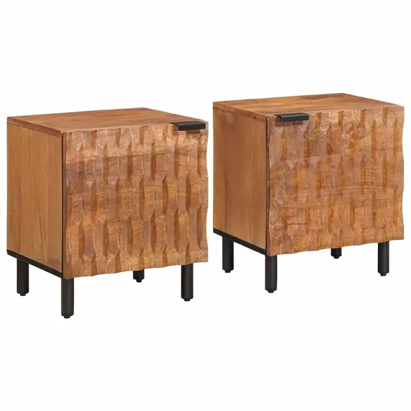 Cabinet de chevet 2 pcs Marron 40 x 33 x 46 cm