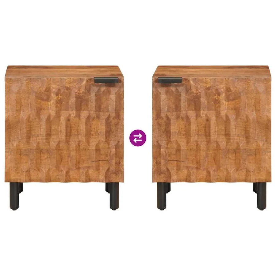 Cabinet de chevet 2 pcs Marron 40 x 33 x 46 cm - 10