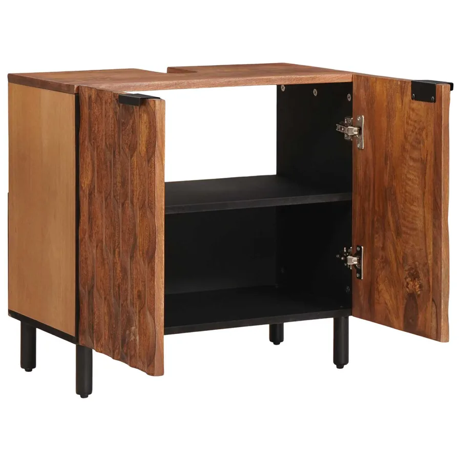 Meuble sous Lavabo de Salle de Bain Marron 62 x 33 x 58 cm - 2
