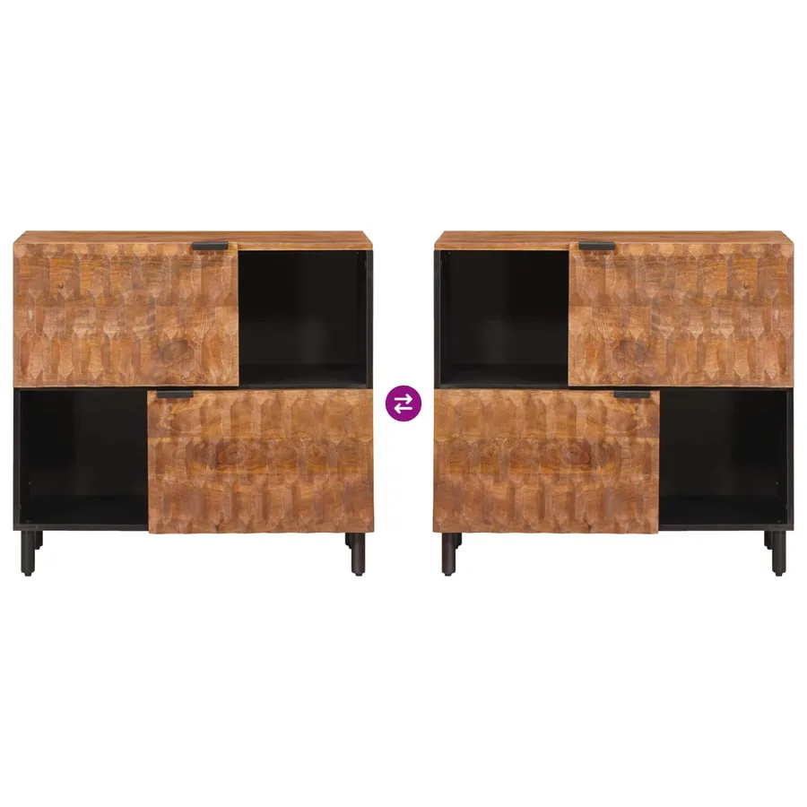 Buffet avec stockage Finition Acacia Brun 80 x 33 x 75 cm - 10