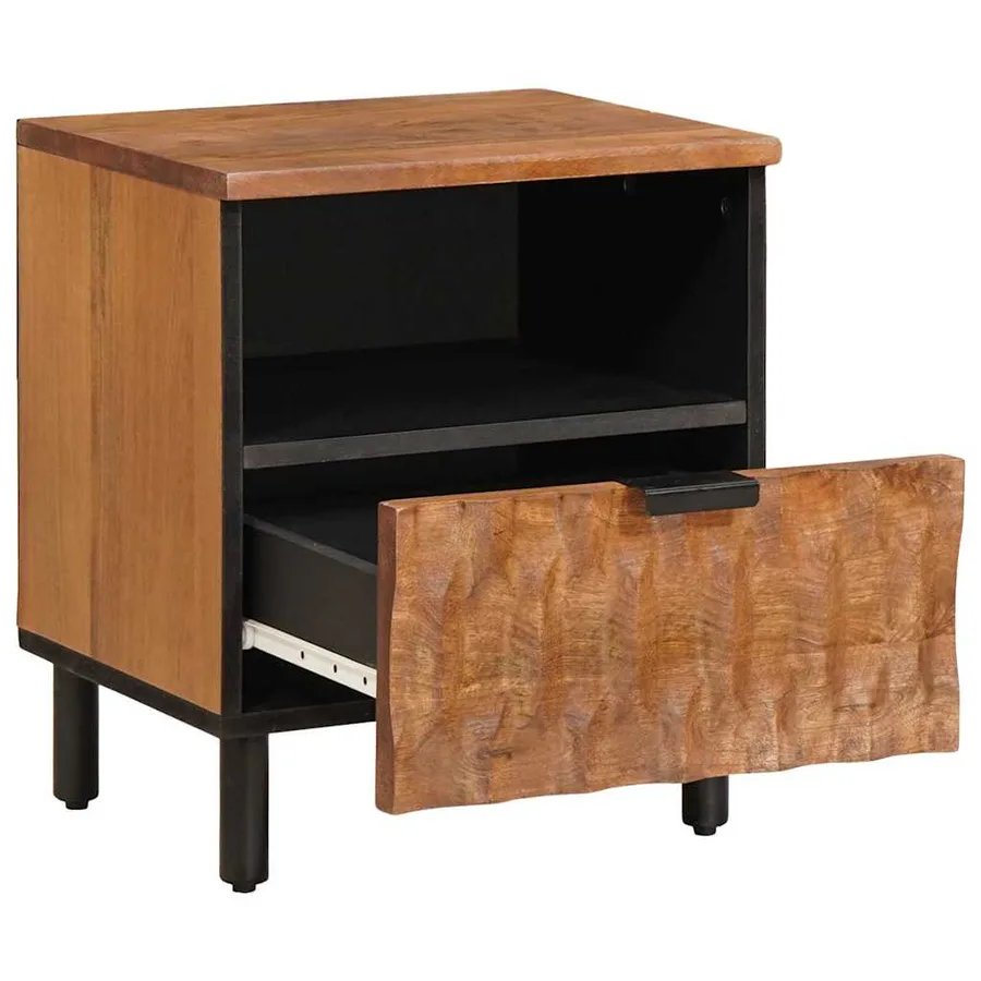 Cabinet de chevet Marron 40 x 33 x 46 cm Bois de mangue massif - 2