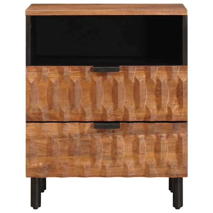 Cabinet de chevet Marron 50 x 33 x 62 cm Bois de mangue massif - 3