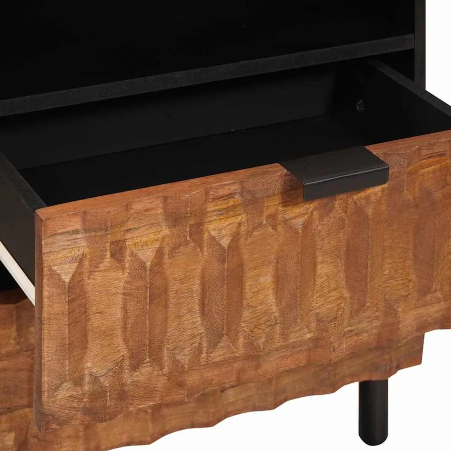 Cabinet de chevet Marron 50 x 33 x 62 cm Bois de mangue massif - 7
