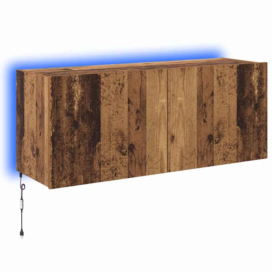 Meuble TV mural Bois Ancien 100 x 35 x 41 cm Bois d'ingénierie - 2