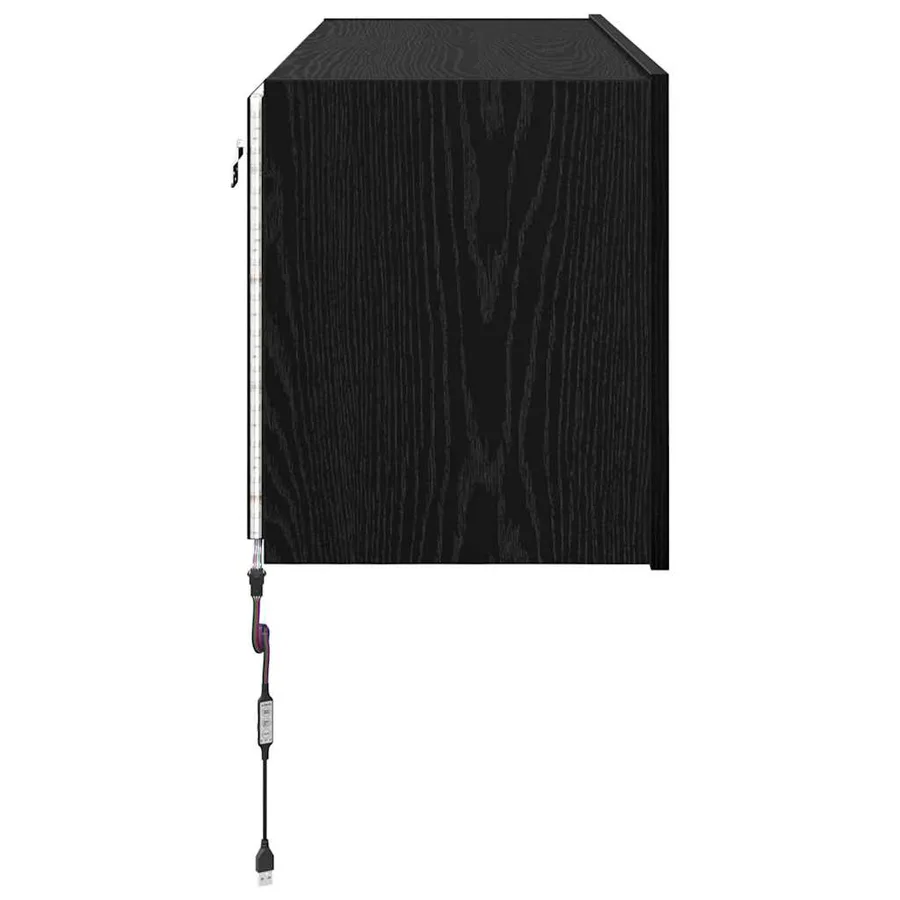 Meuble TV mural Chêne noir 100 x 35 x 41 cm Bois d'ingénierie - 10