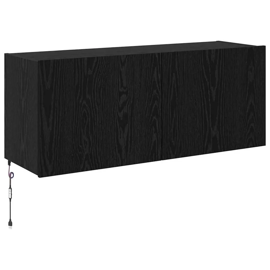 Meuble TV mural Chêne noir 100 x 35 x 41 cm Bois d'ingénierie - 7