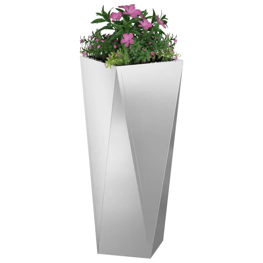 Jardinière 2 pc Argent 30 x 30 x 75 cm Acier galvanisé - 3