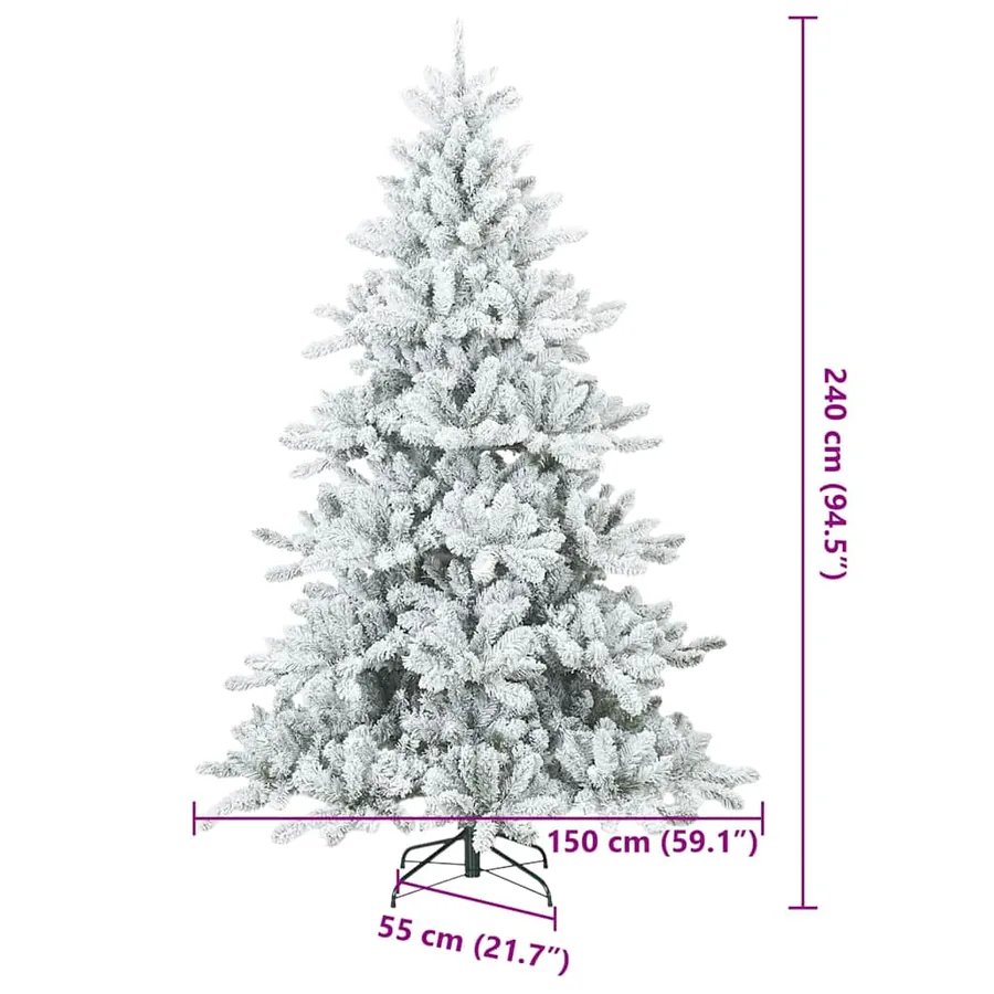 Sapin de Noël Artificiel à Branches Articulées Blanc 240 cm - 20