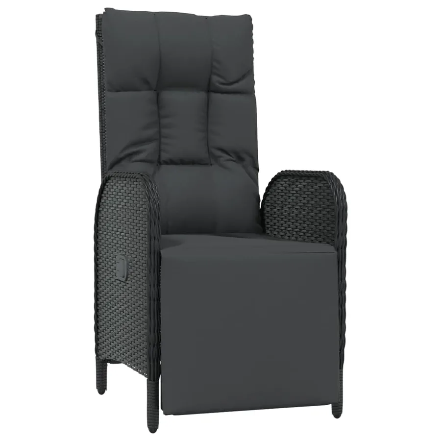 Ensemble à manger jardin 9pcs et coussins noir résine tressée - 6