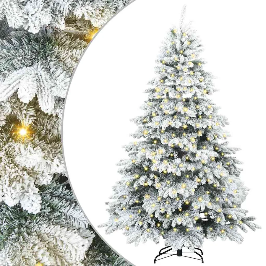 Sapin de Noël artificiel avec 300 LED Blanc 180 cm PE et PVC - 2