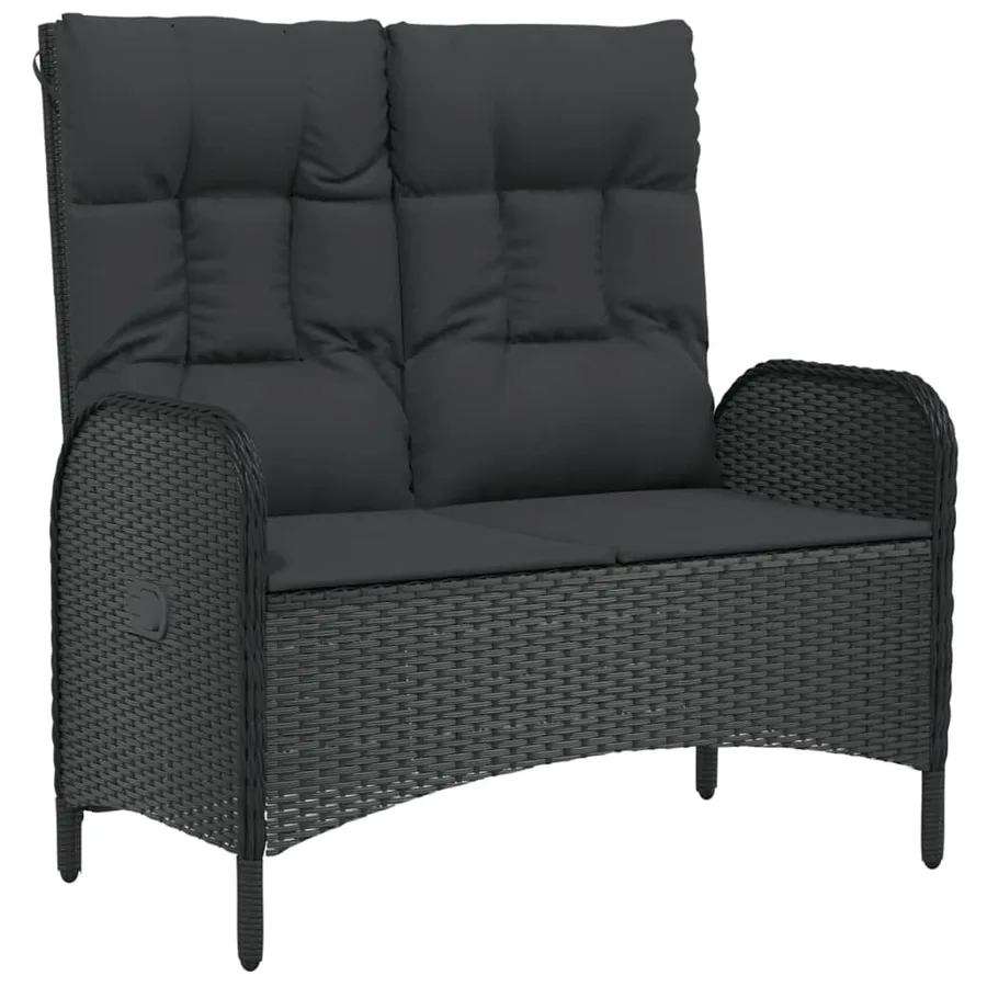 Ensemble à manger de jardin avec coussins 3 pcs Noir - 6