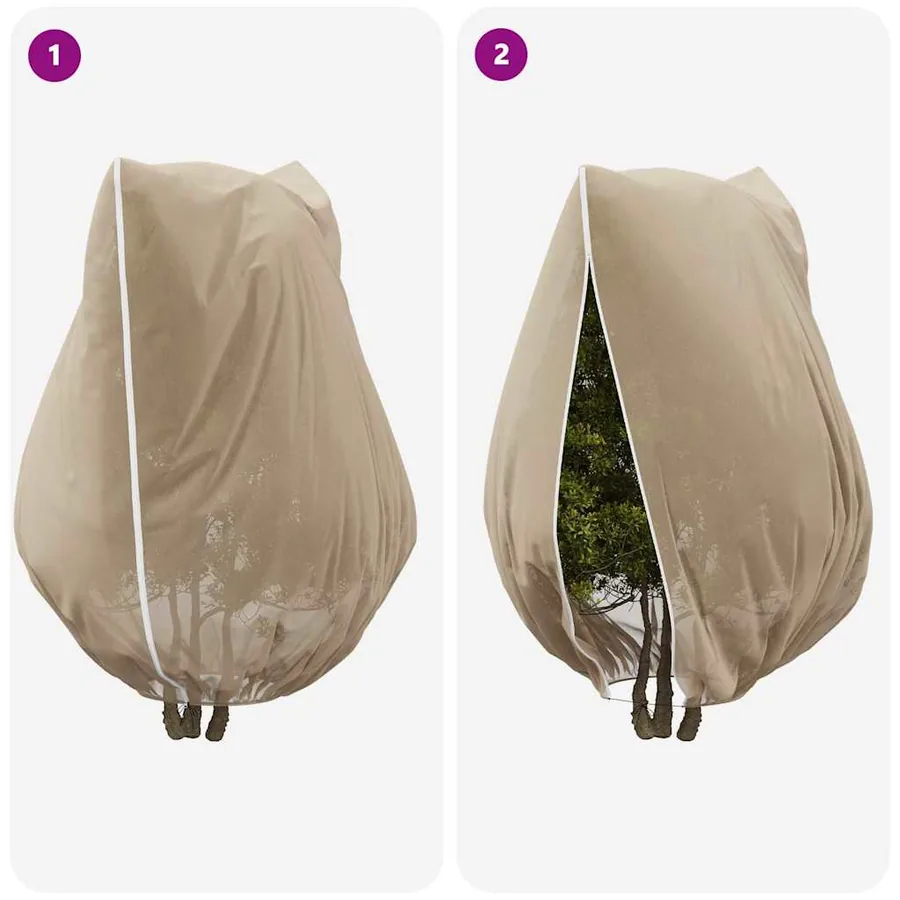 Couvercles de Fleece de Protection Anti-Gel pour Plantes Beige - 9