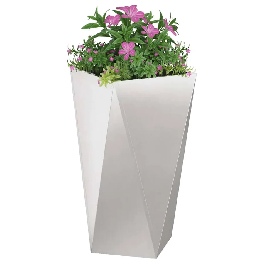 Jardinière 2 pc Argent 40 x 40 x 75 cm Acier inoxydable - 3