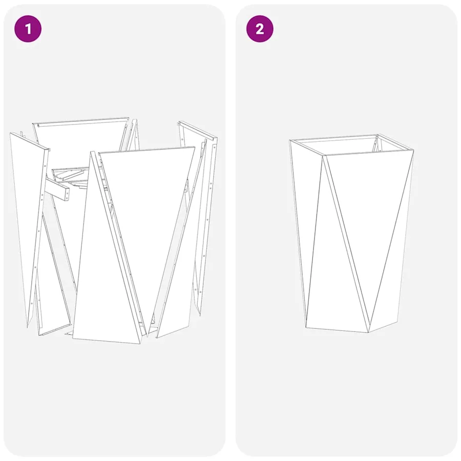 Jardinière 2 pc Argent 40 x 40 x 75 cm Acier inoxydable - 9