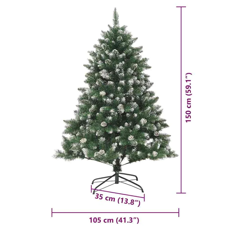Sapin de Noël artificiel Vert 150 cm PVC, plastique et acier - 20