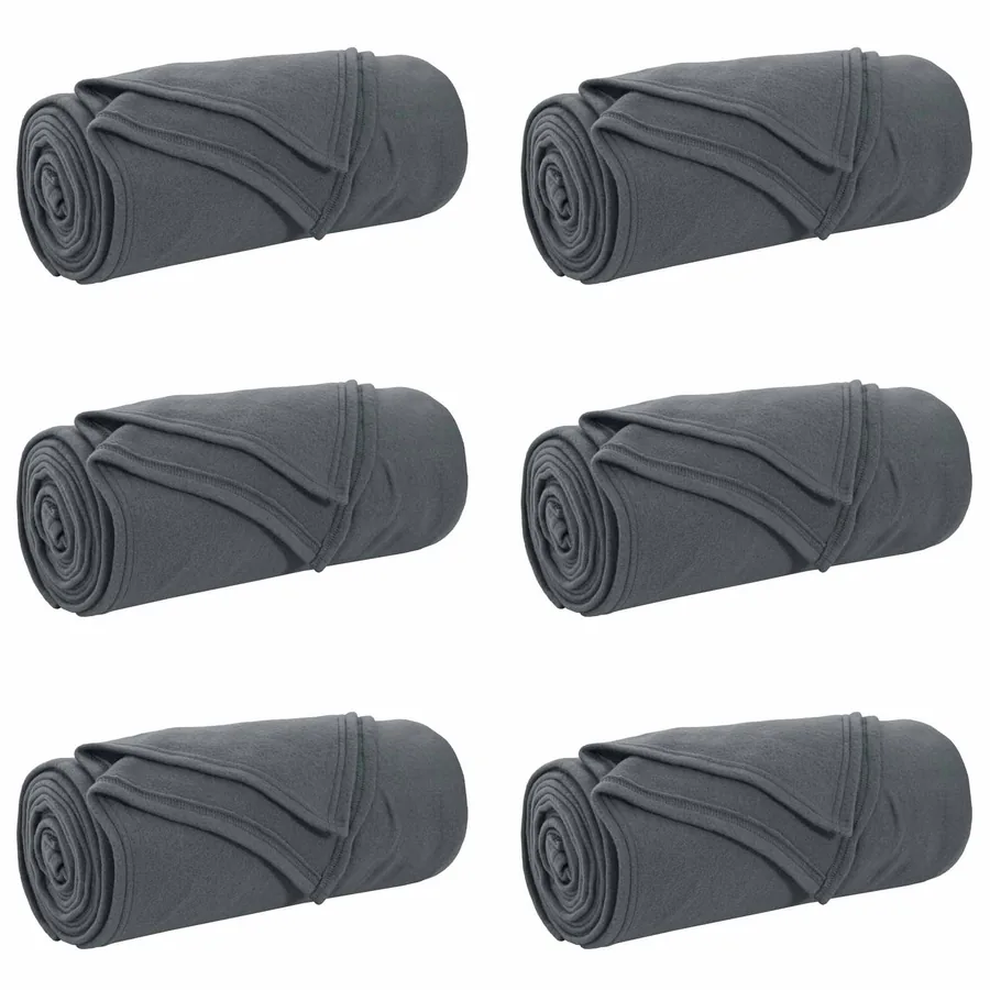 Couvertures à jeter 6 pcs Gris foncé 270 x 240 cm Toison - 2
