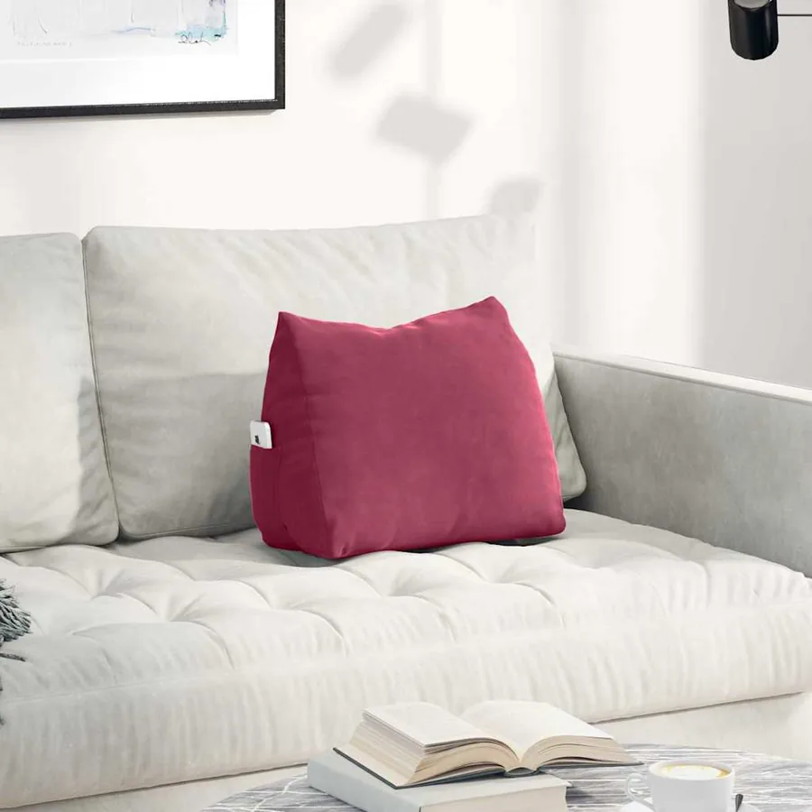 Coussin de Dos Bordeaux 45 x 20 x 35 cm Tissu en velours côtelé