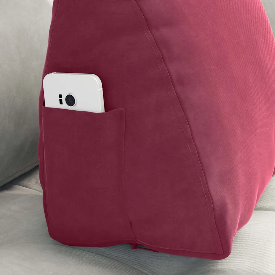 Coussin de Dos Bordeaux 45 x 20 x 35 cm Tissu en velours côtelé - 5