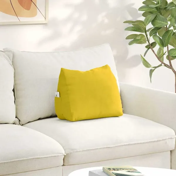 Coussin de Dos Jaune 45 x 20 x 35 cm Tissu en velours côtelé