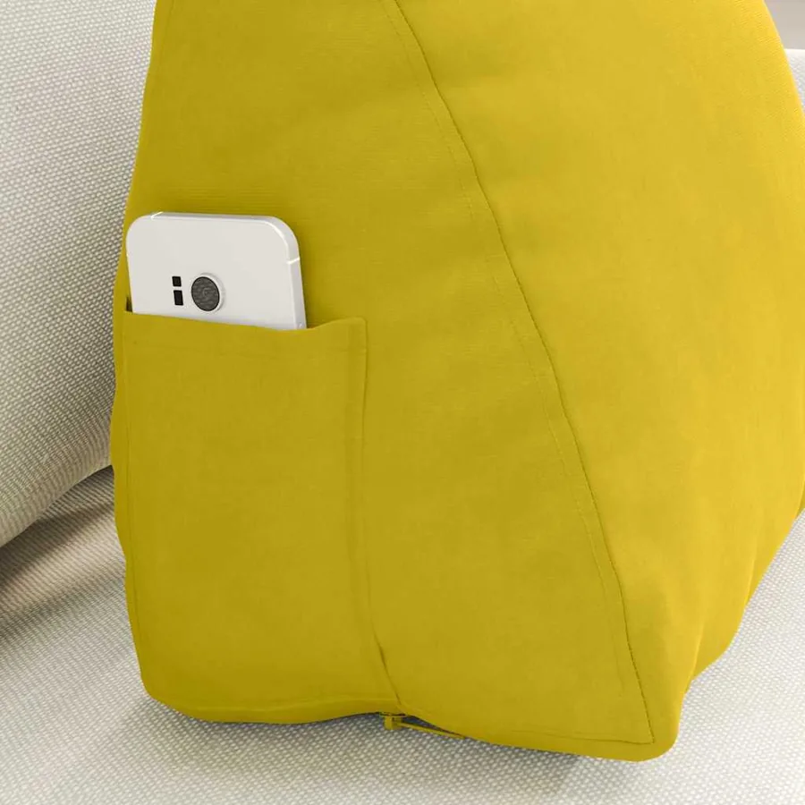 Coussin de Dos Jaune 45 x 20 x 35 cm Tissu en velours côtelé - 5