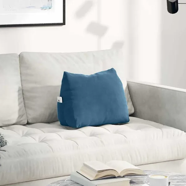 Coussin de Dos Bleu 45 x 20 x 35 cm Tissu en velours côtelé