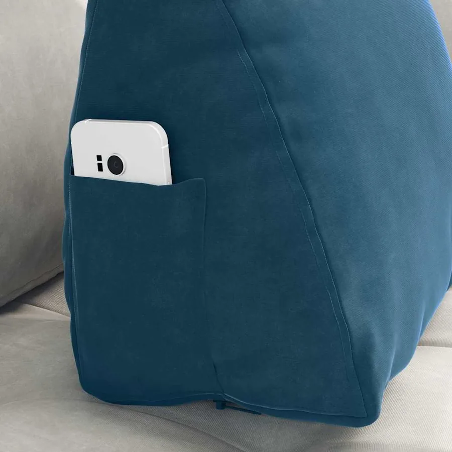 Coussin de Dos Bleu 45 x 20 x 35 cm Tissu en velours côtelé - 5