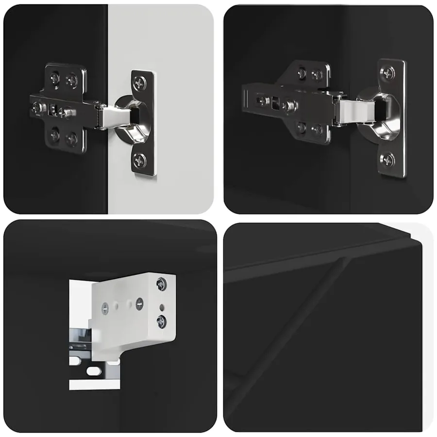 Ensemble de mobilier de salle de bain avec tiroir 4 pcs Noir - 10