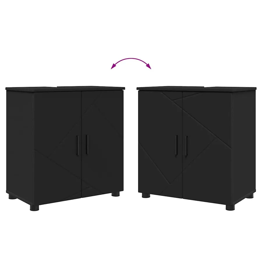 Ensemble de mobilier de salle de bain avec tiroir 4 pcs Noir - 11