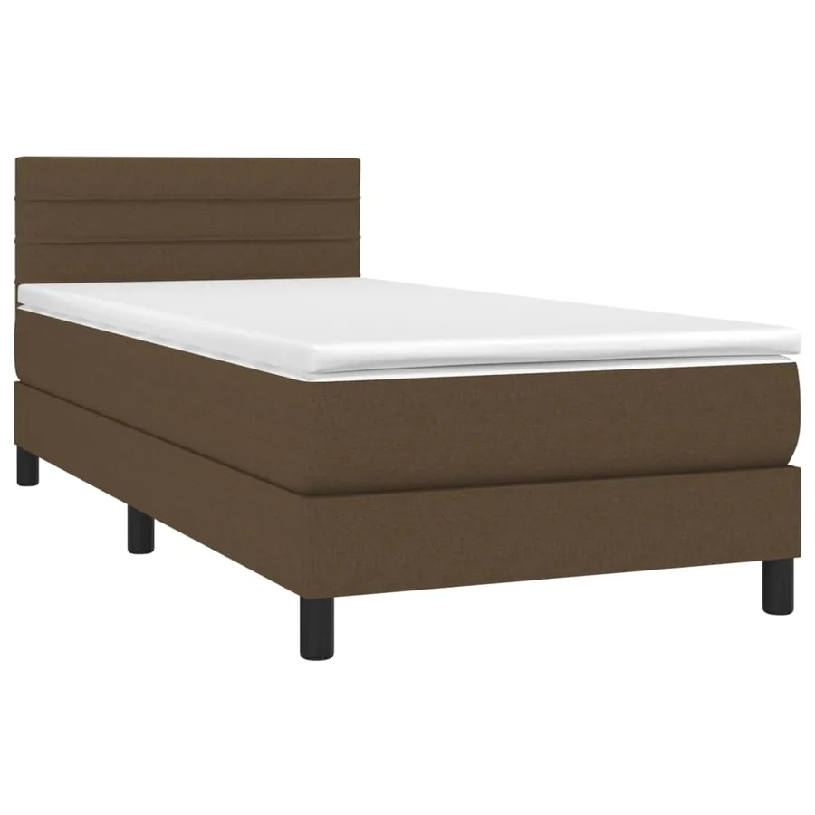 Sommier à lattes de lit matelas et LED Marron foncé 100x200 cm - 3