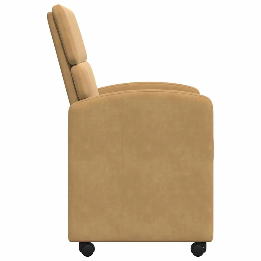 Chaises de Salle à Manger avec Roues 2 pcs Marron Velours - 5