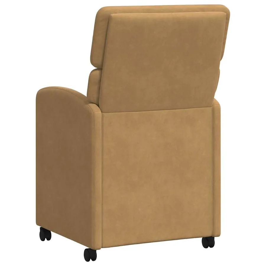 Chaises de Salle à Manger avec Roues 2 pcs Marron Velours - 6