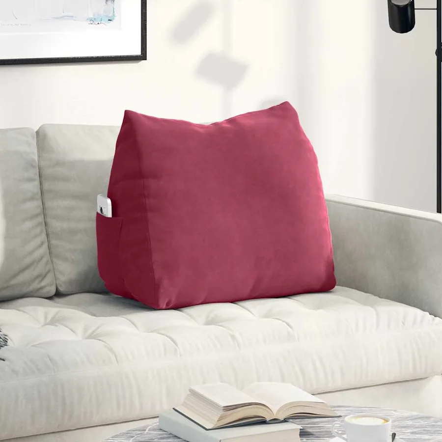Coussin de Dos Bordeaux 60 x 20 x 50 cm Tissu en velours côtelé