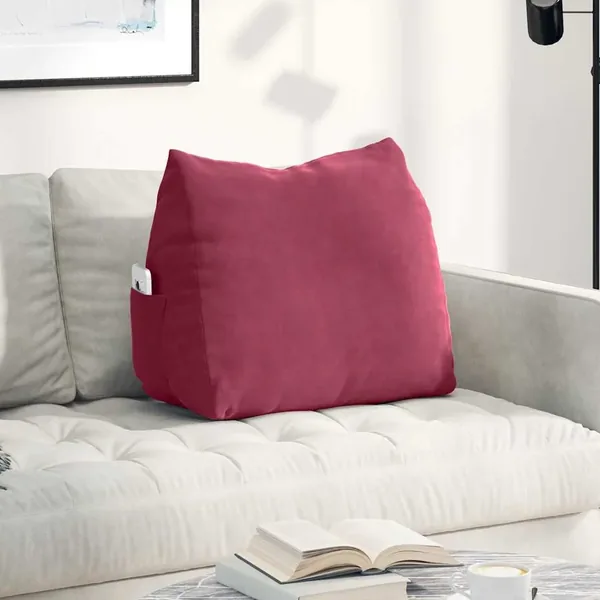 Coussin de Dos Bordeaux 60 x 20 x 50 cm Tissu en velours côtelé